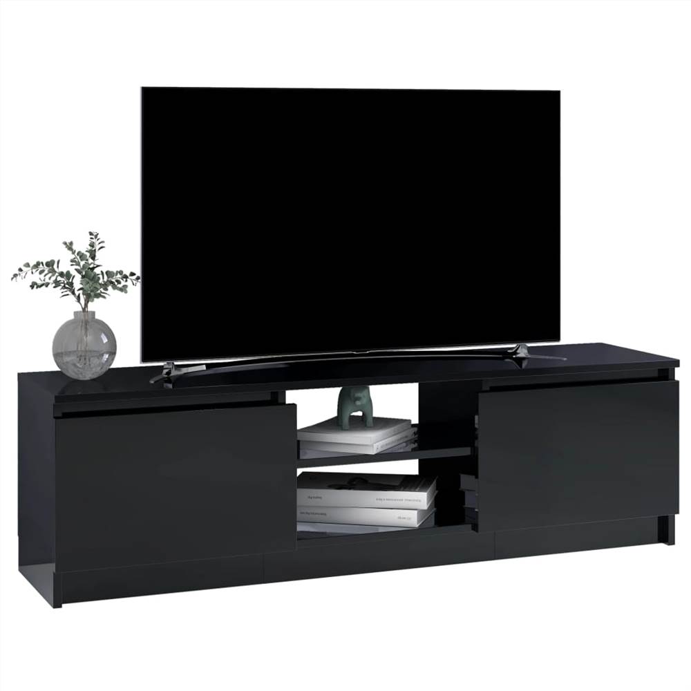 TV Cabinet High Gloss Black 120x30x35.5 cm Chipboard