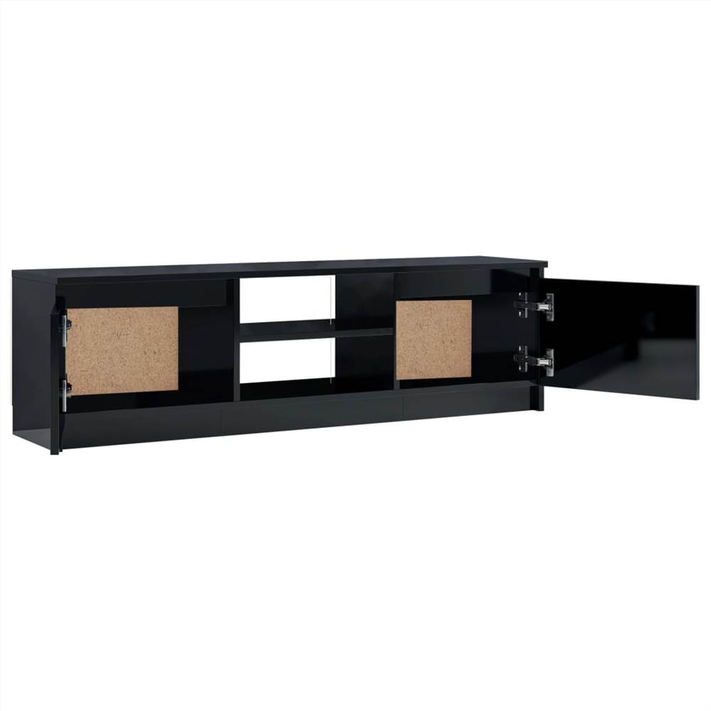 TV Cabinet High Gloss Black 120x30x35.5 cm Chipboard