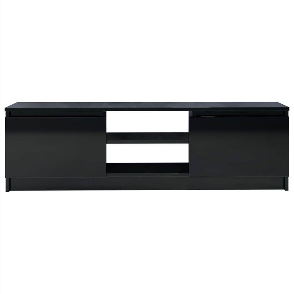 TV Cabinet High Gloss Black 120x30x35.5 cm Chipboard