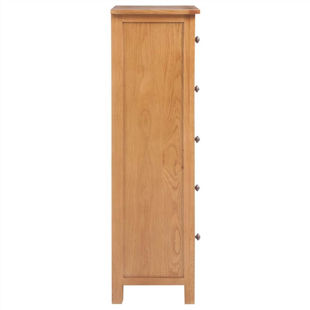Tall Chest of Drawers 45x32x110 cm Solid Oak Wood