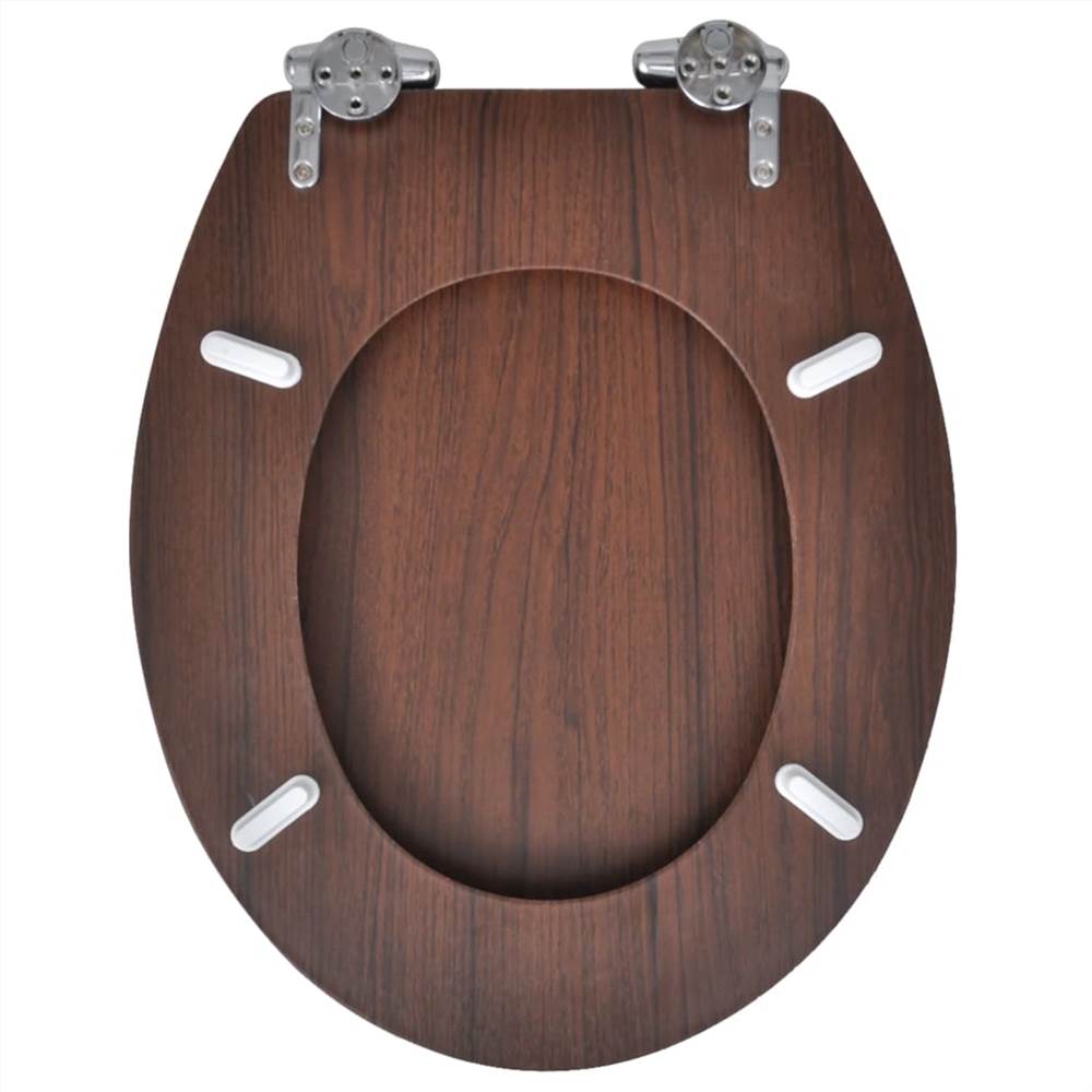 Toilet Seats with Soft Close Lids 2 pcs MDF Brown