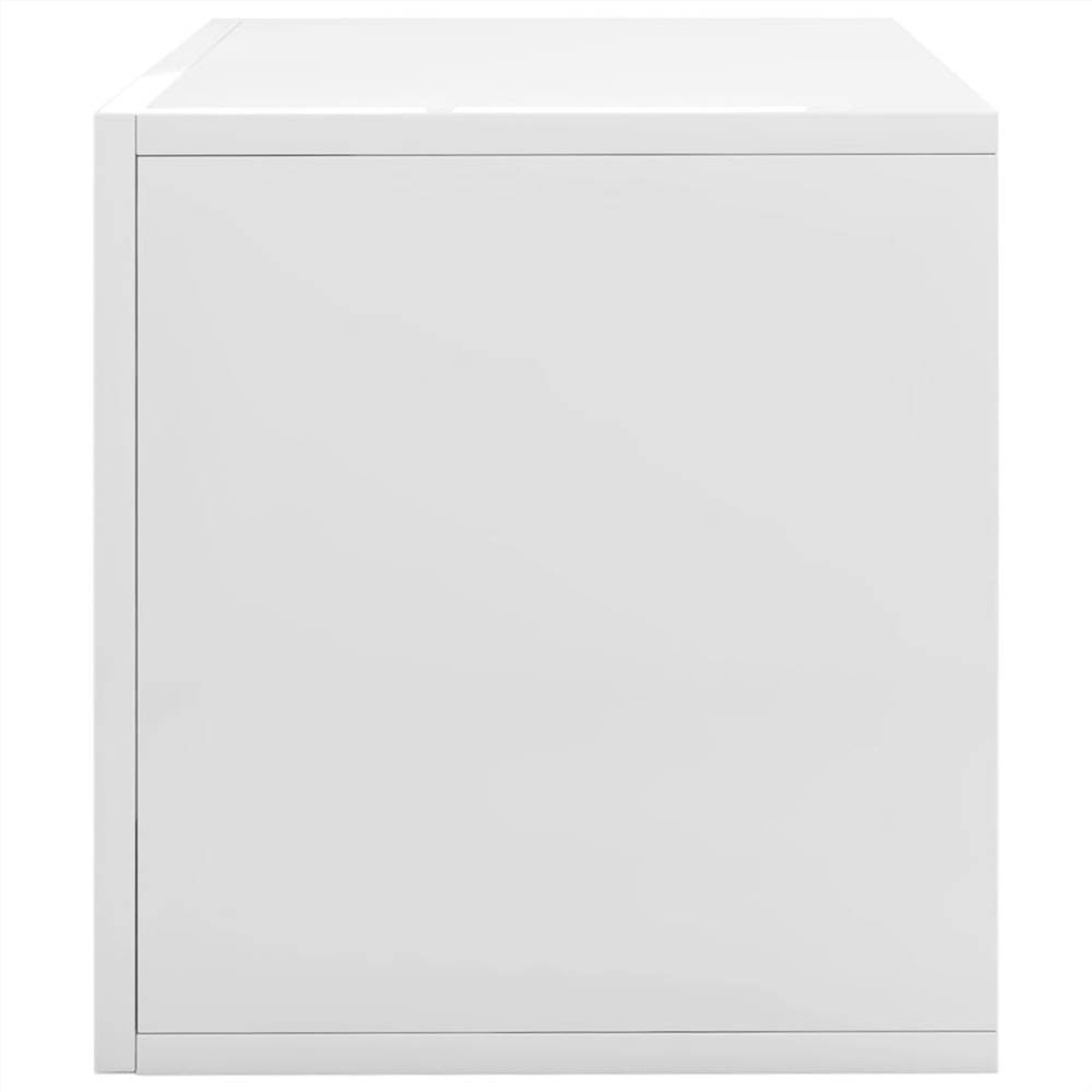 Vinyl Storage Box High Gloss White 71x34x36 cm Chipboard