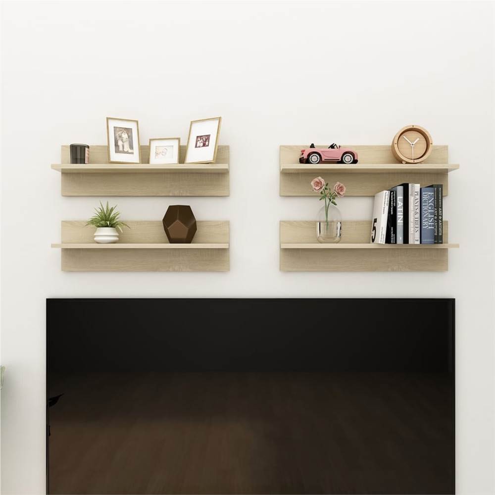 Wall Shelves 4 pcs Sonoma Oak 60x11.5x18 cm Chipboard