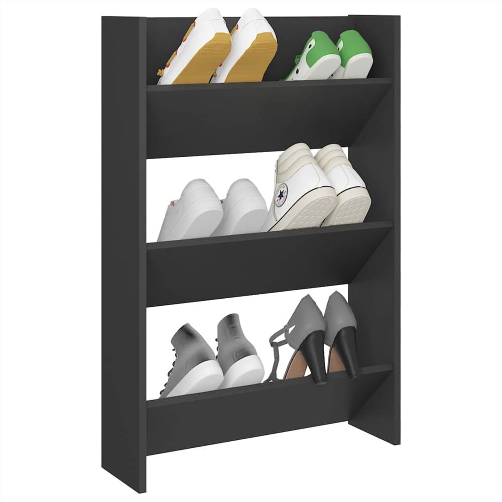 Wall Shoe Cabinet Grey 60x18x90 cm Chipboard