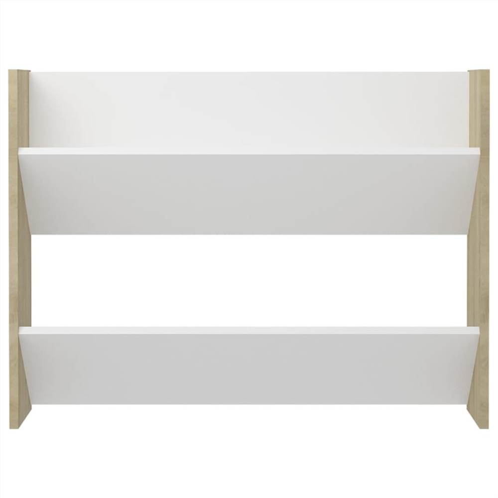 Wall Shoe Cabinets 2 pcs White&Sonoma Oak 80x18x60 cm Chipboard