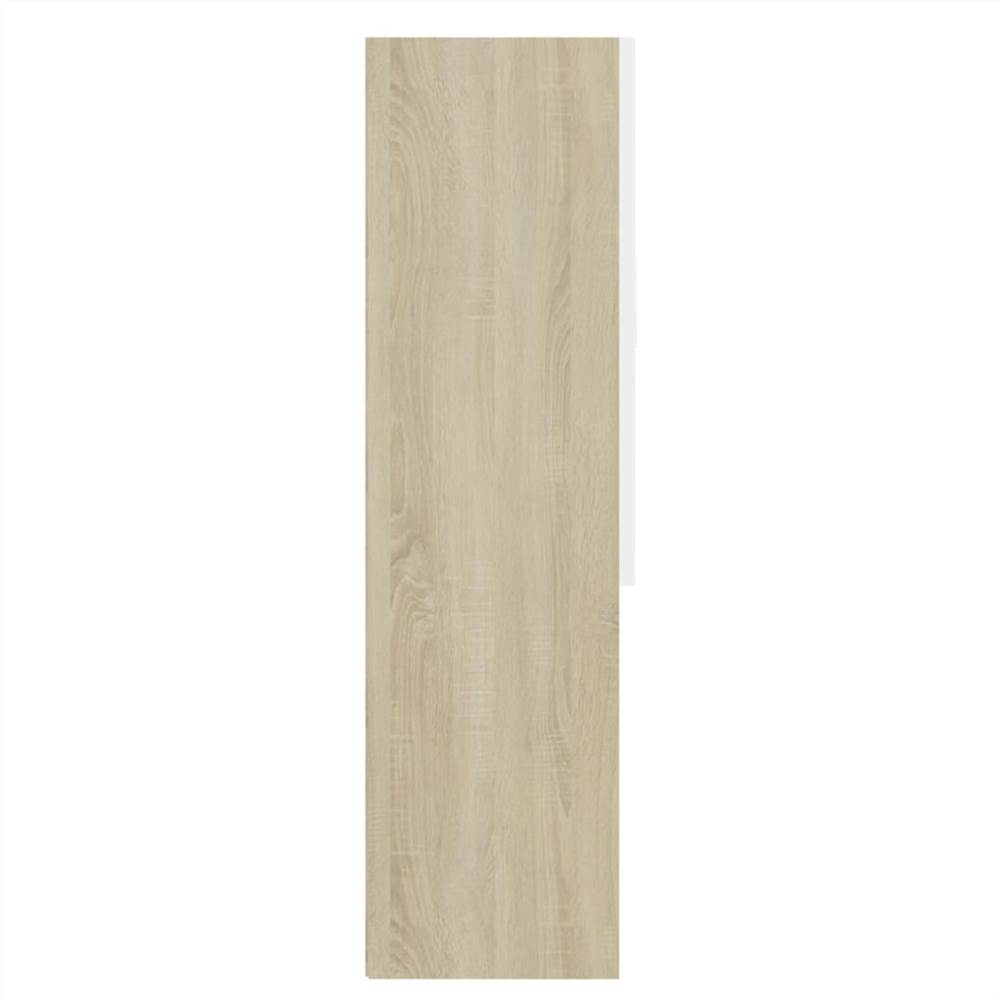 Washing Machine Cabinet White and Sonoma Oak 70.5x25.5x90 cm
