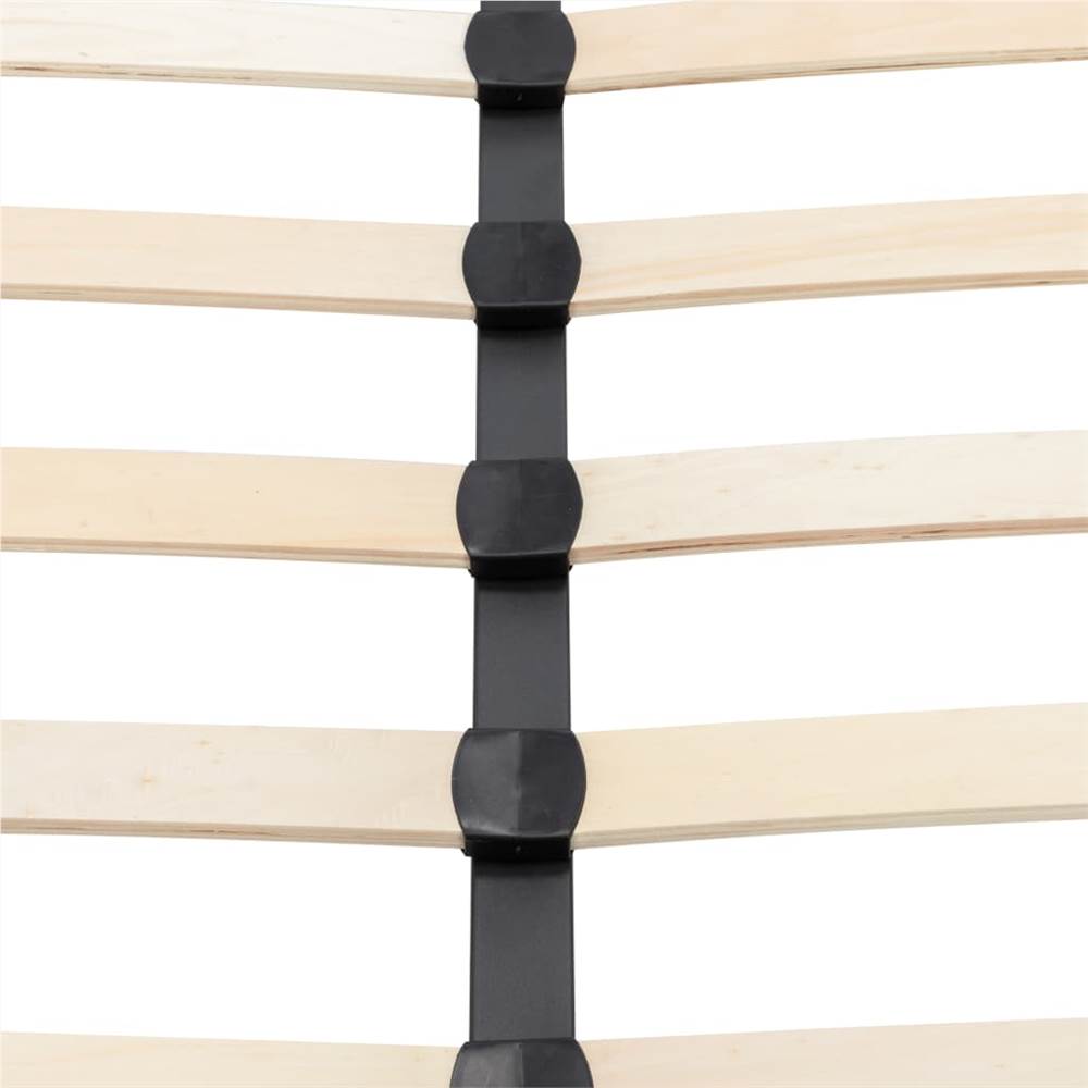 Bed Frame Black and White Faux Leather 150x200 cm