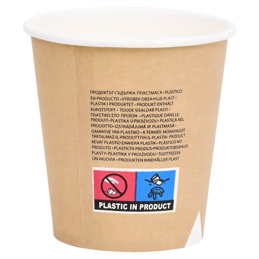 Coffee Paper Cups 200 ml 1000 pcs Brown