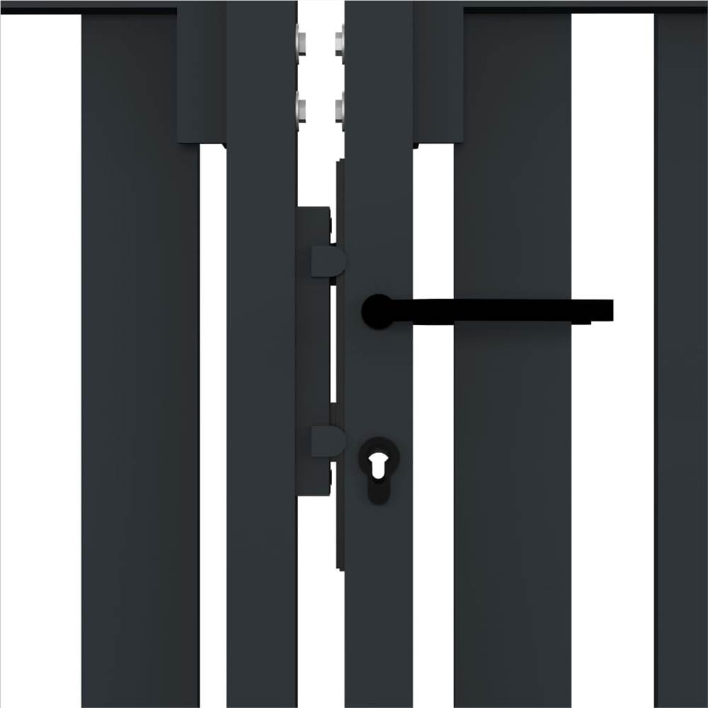 Double Door Fence Gate Steel 306x125 cm Anthracite