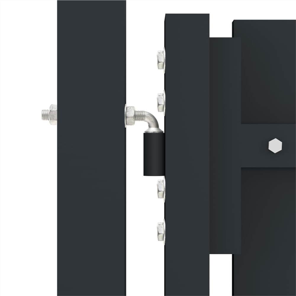 Double Door Fence Gate Steel 306x125 cm Anthracite
