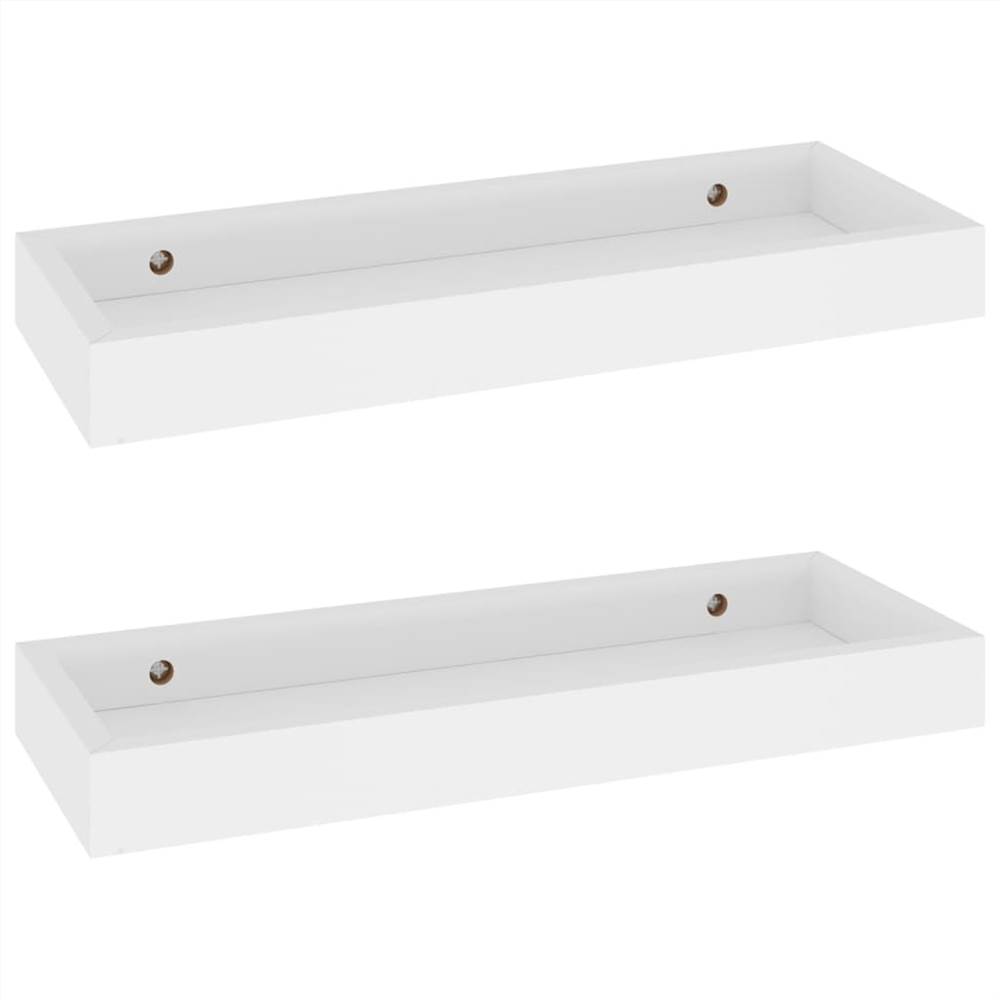 Loggia Wall Shelves 2 pcs White 40x15x4 cm MDF