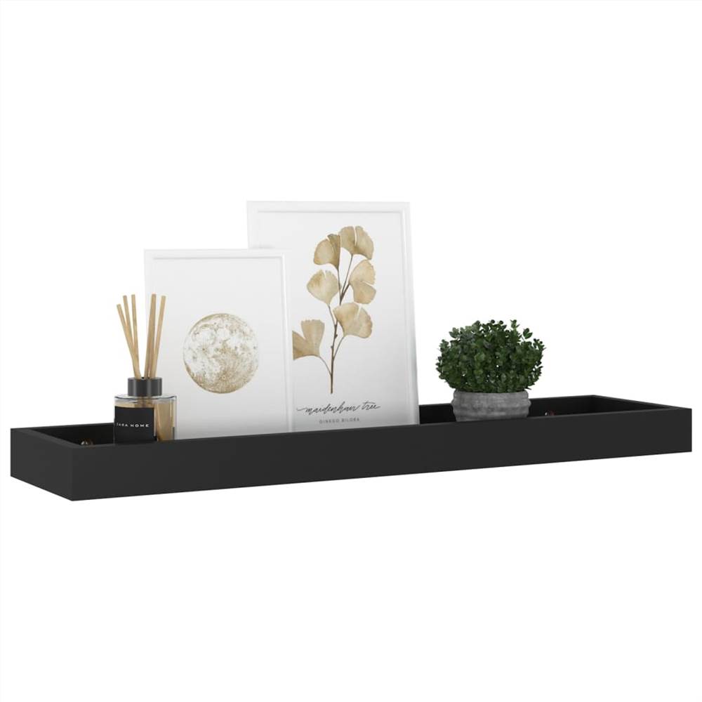Loggia Wall Shelves 4 pcs Black 60x15x4 cm MDF