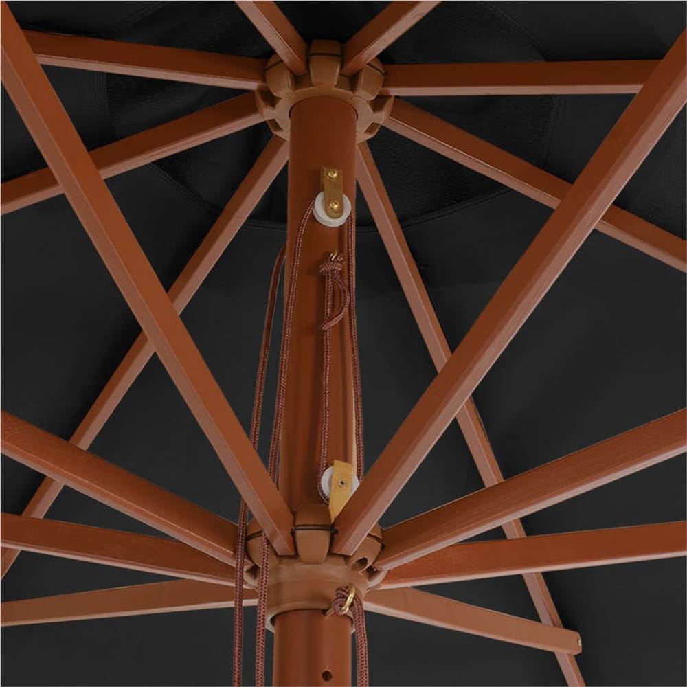 Outdoor Parasol with Wooden Pole 350 cm Anthracite