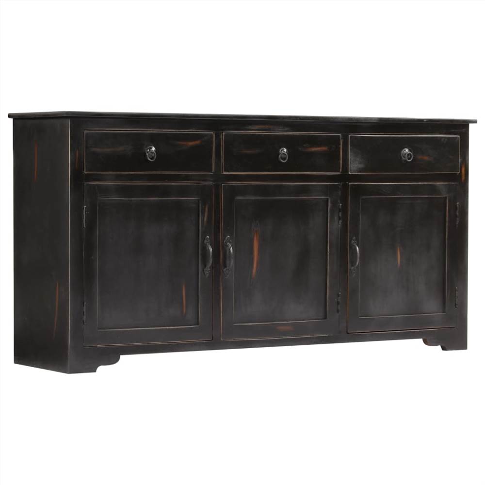 Sideboard Black 160x40x80 cm Solid Mango Wood