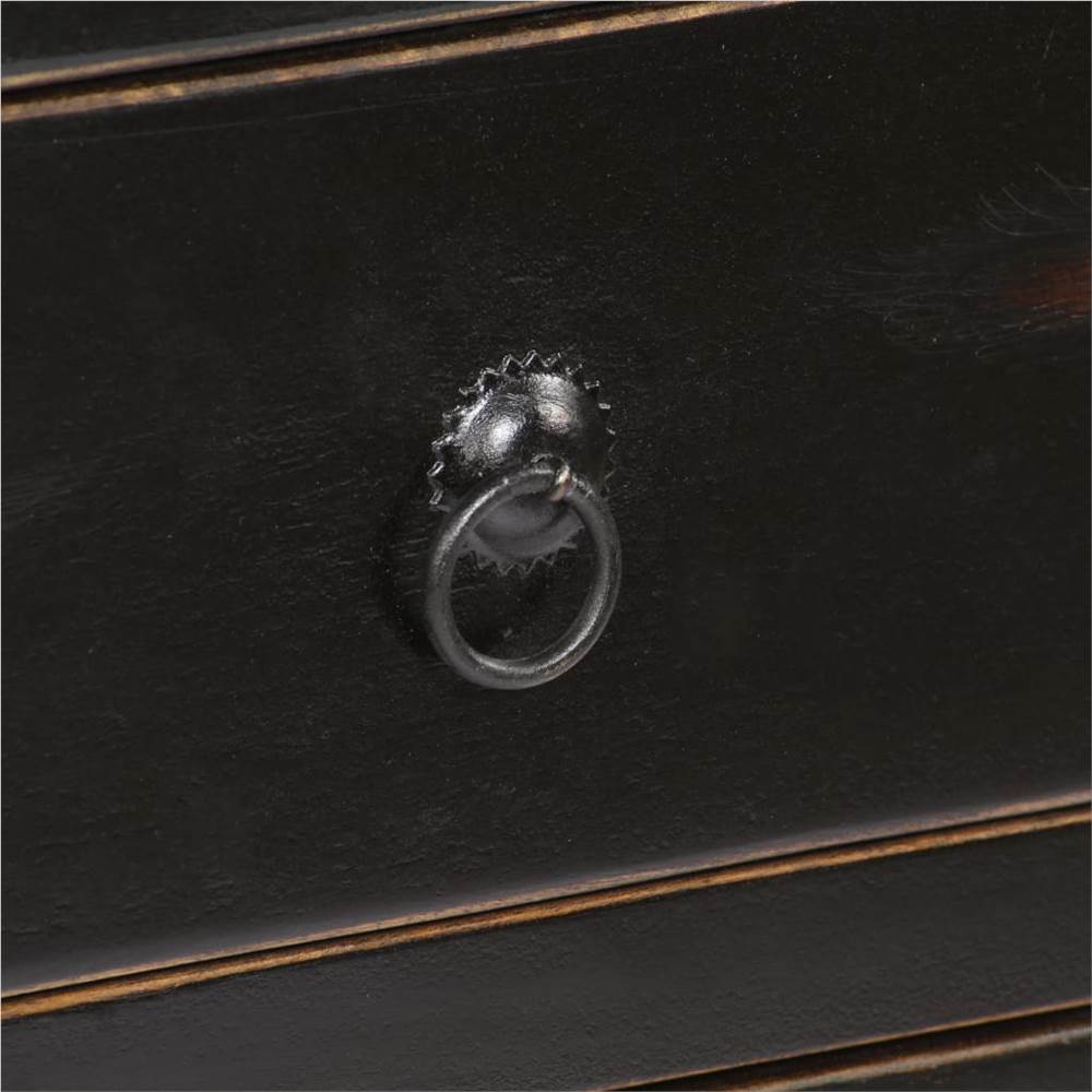 Sideboard Black 160x40x80 cm Solid Mango Wood
