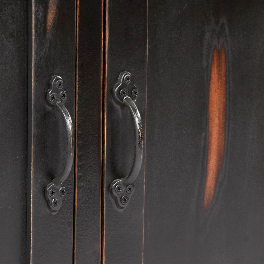 Sideboard Black 160x40x80 cm Solid Mango Wood