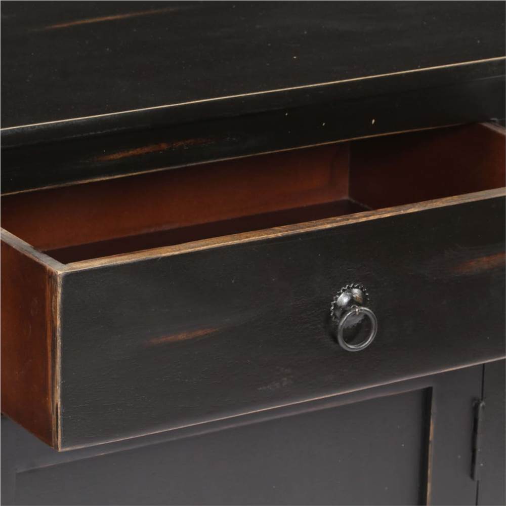 Sideboard Black 160x40x80 cm Solid Mango Wood