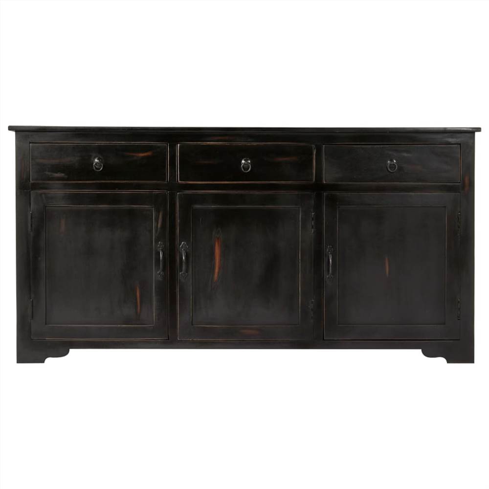 Sideboard Black 160x40x80 cm Solid Mango Wood