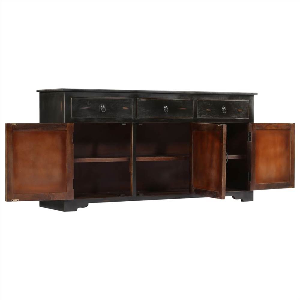 Sideboard Black 160x40x80 cm Solid Mango Wood