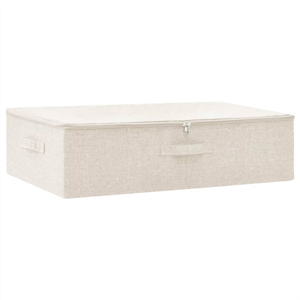 Storage Box Fabric 70x40x18 cm Cream