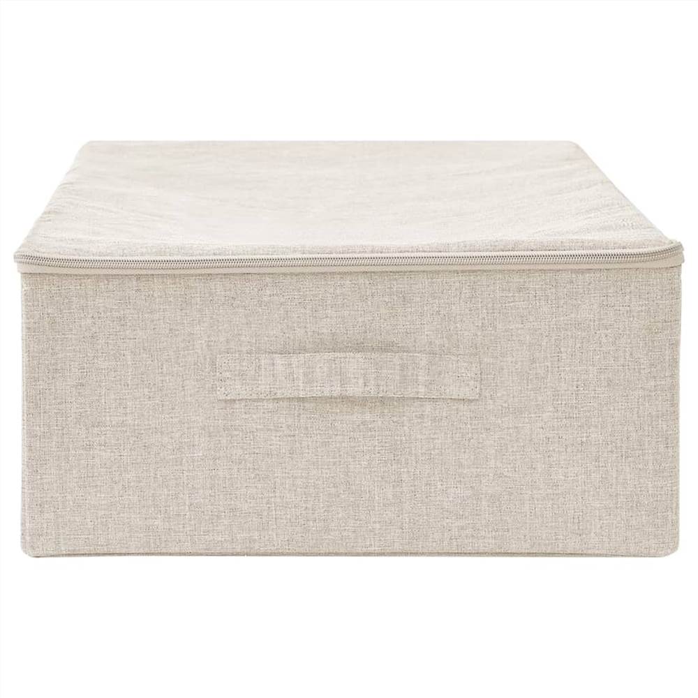Storage Box Fabric 70x40x18 cm Cream