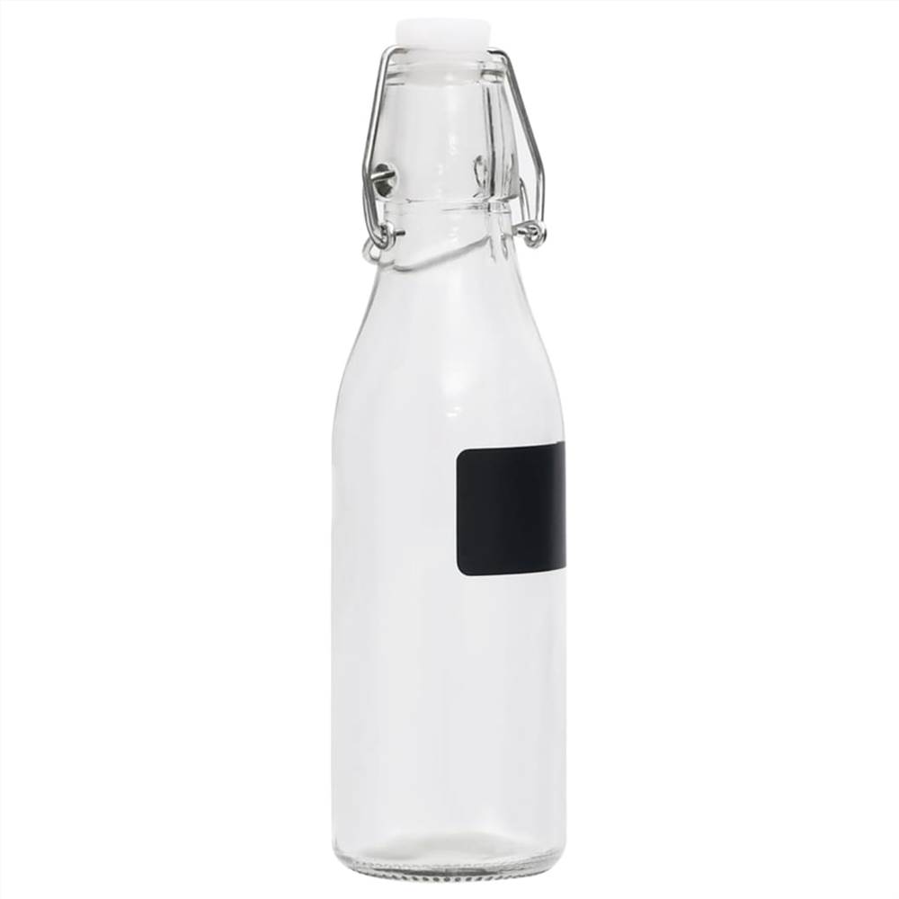 150709 Glass Bottles with Clip Closure 6 pcs Round 250 ml
