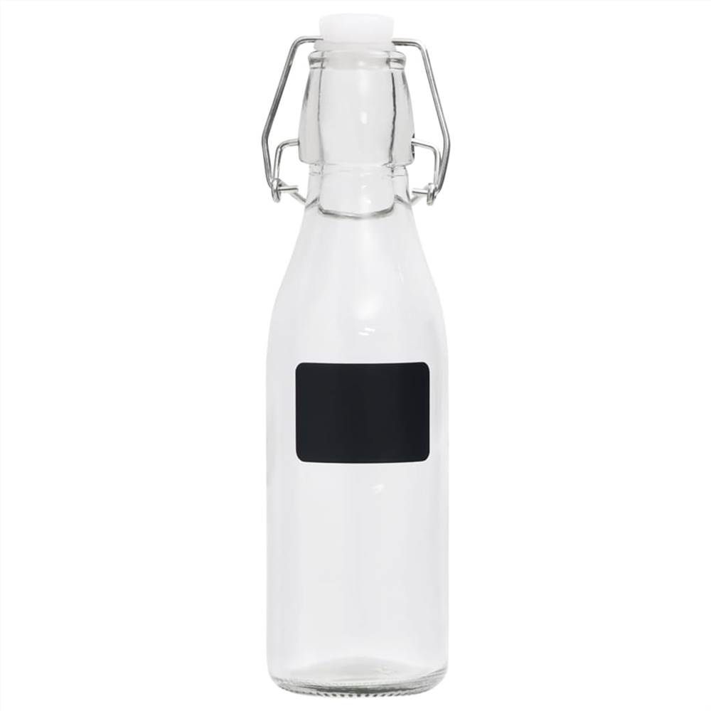 150709 Glass Bottles with Clip Closure 6 pcs Round 250 ml