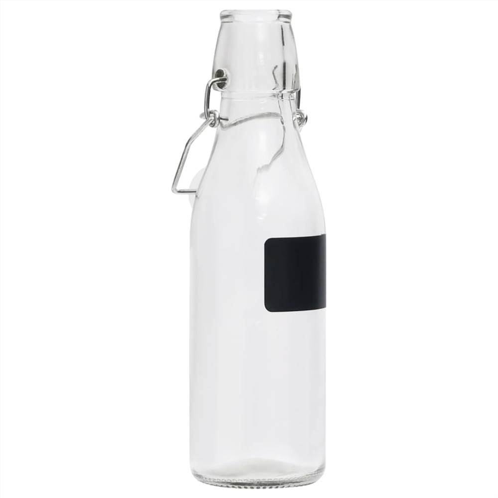 150709 Glass Bottles with Clip Closure 6 pcs Round 250 ml