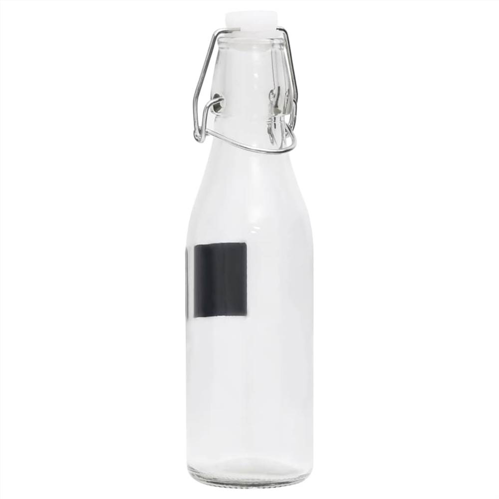 150709 Glass Bottles with Clip Closure 6 pcs Round 250 ml