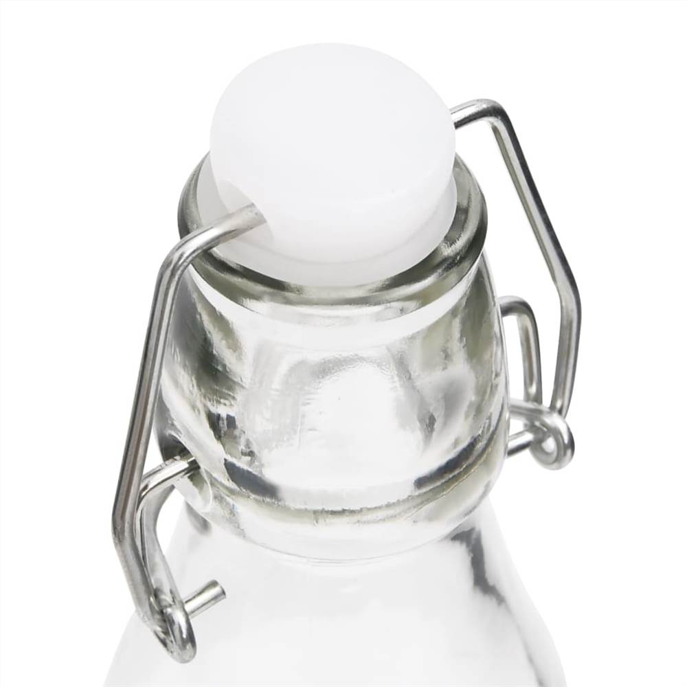 150709 Glass Bottles with Clip Closure 6 pcs Round 250 ml