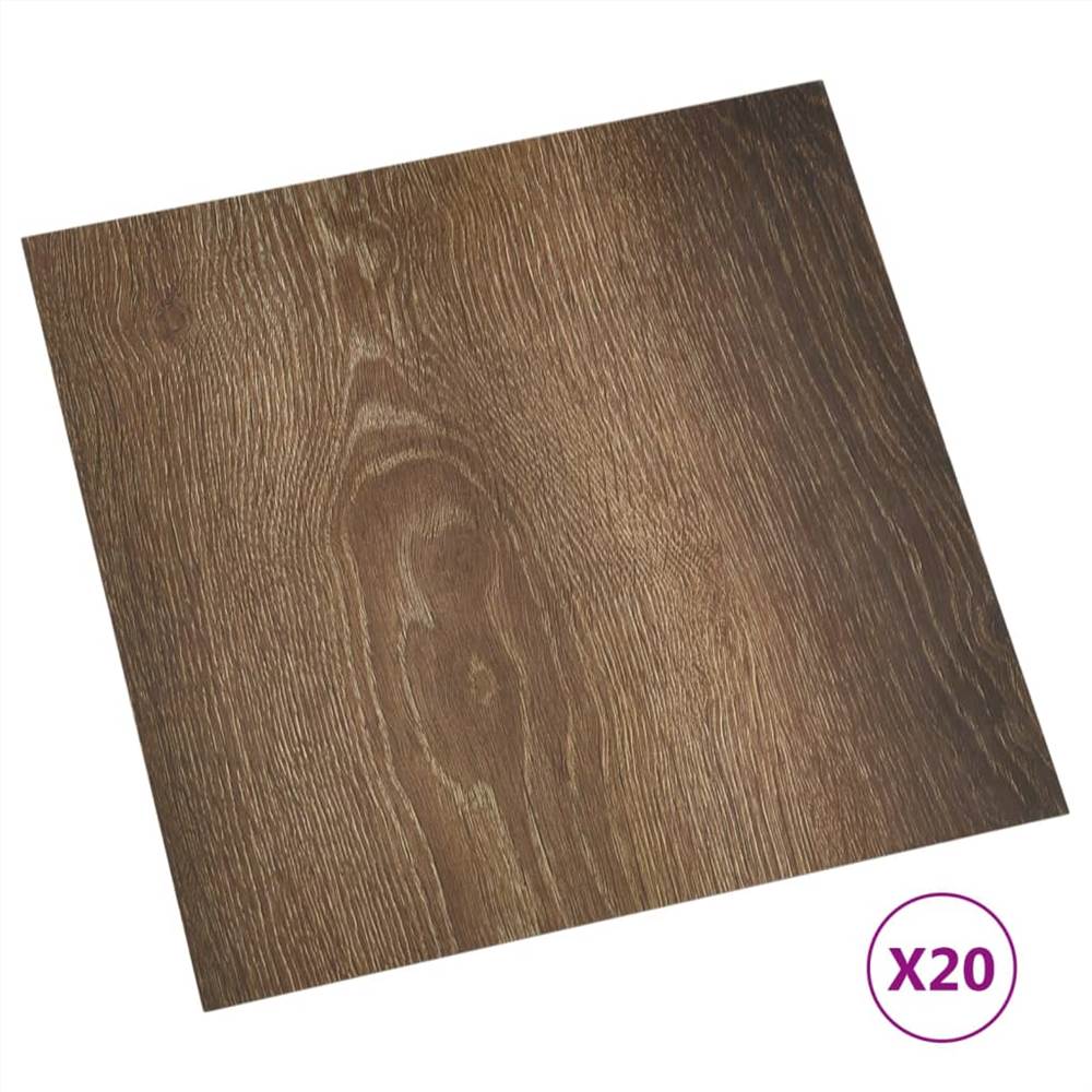 330150 Self-adhesive Flooring Planks 20 pcs PVC 1,86 m² Brown