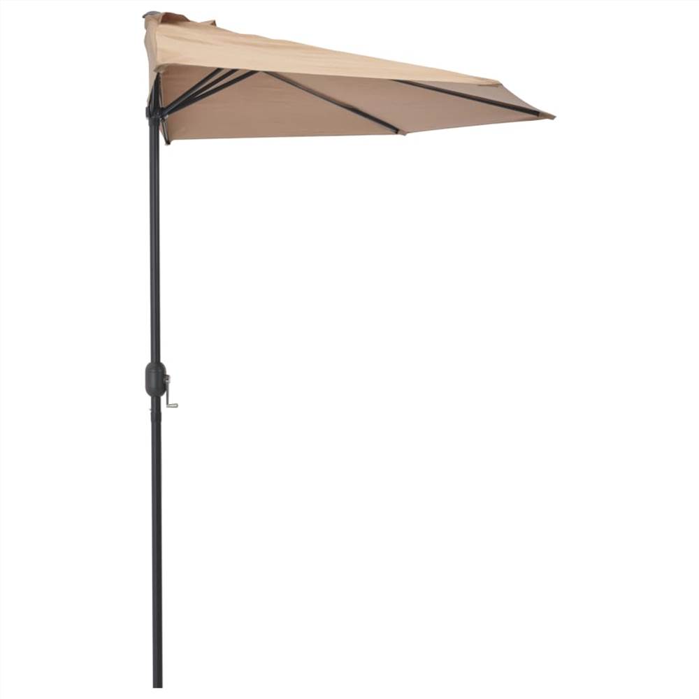 Balcony Parasol with Aluminium Pole Taupe 300x150 cm Half