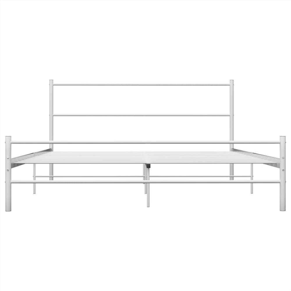 Bed Frame White Metal 140x200 cm