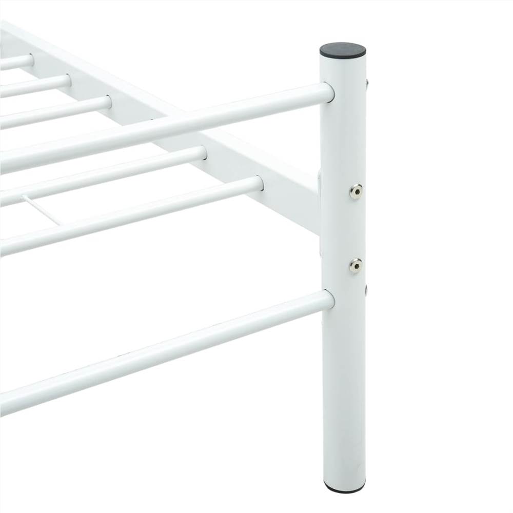 Bed Frame White Metal 140x200 cm