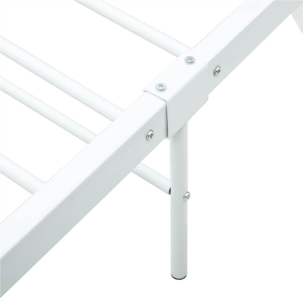 Bed Frame White Metal 140x200 cm