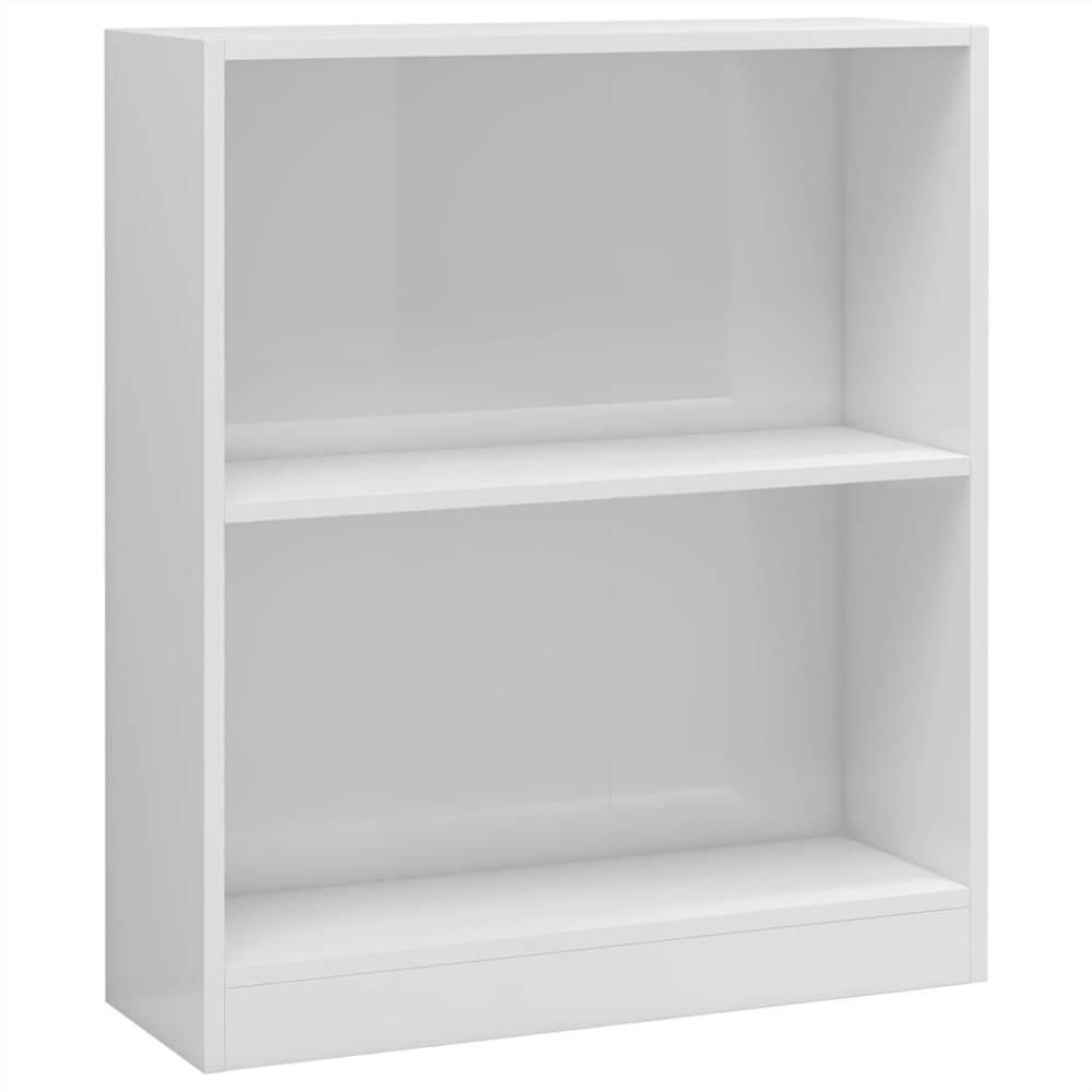 Bookshelf High Gloss White 60x24x74.5 cm Chipboard
