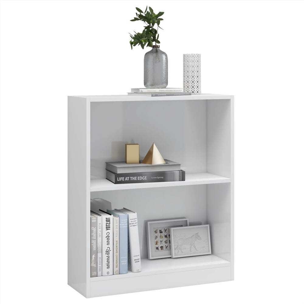 Bookshelf High Gloss White 60x24x74.5 cm Chipboard