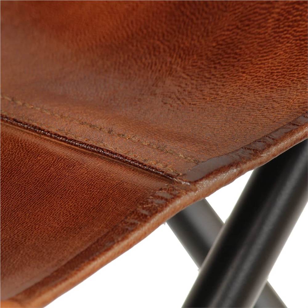 Butterfly Chairs 6 pcs Brown Kids Size Real Leather