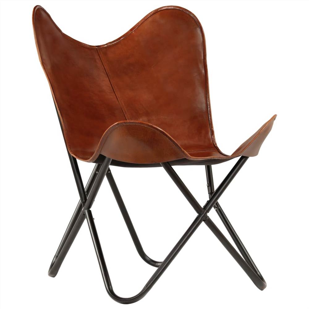 Butterfly Chairs 6 pcs Brown Kids Size Real Leather