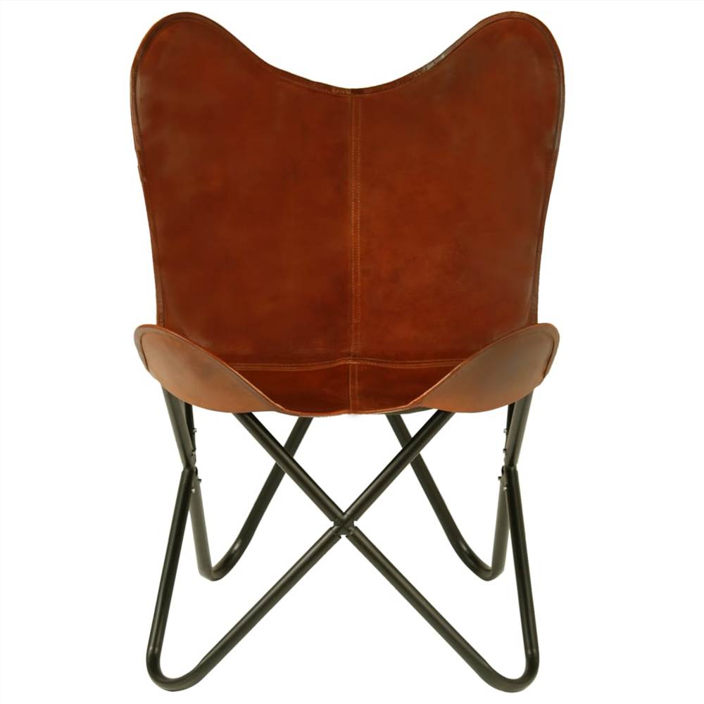 Butterfly Chairs 6 pcs Brown Kids Size Real Leather