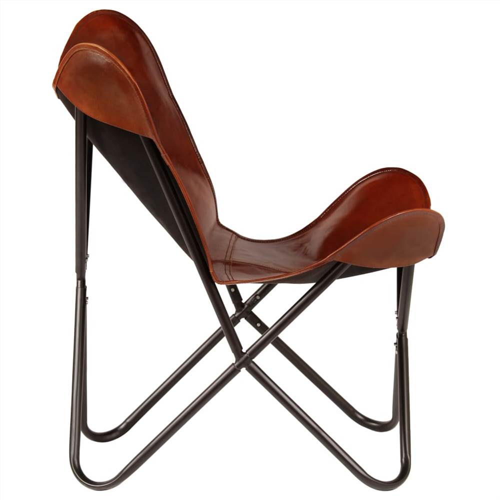 Butterfly Chairs 6 pcs Brown Kids Size Real Leather
