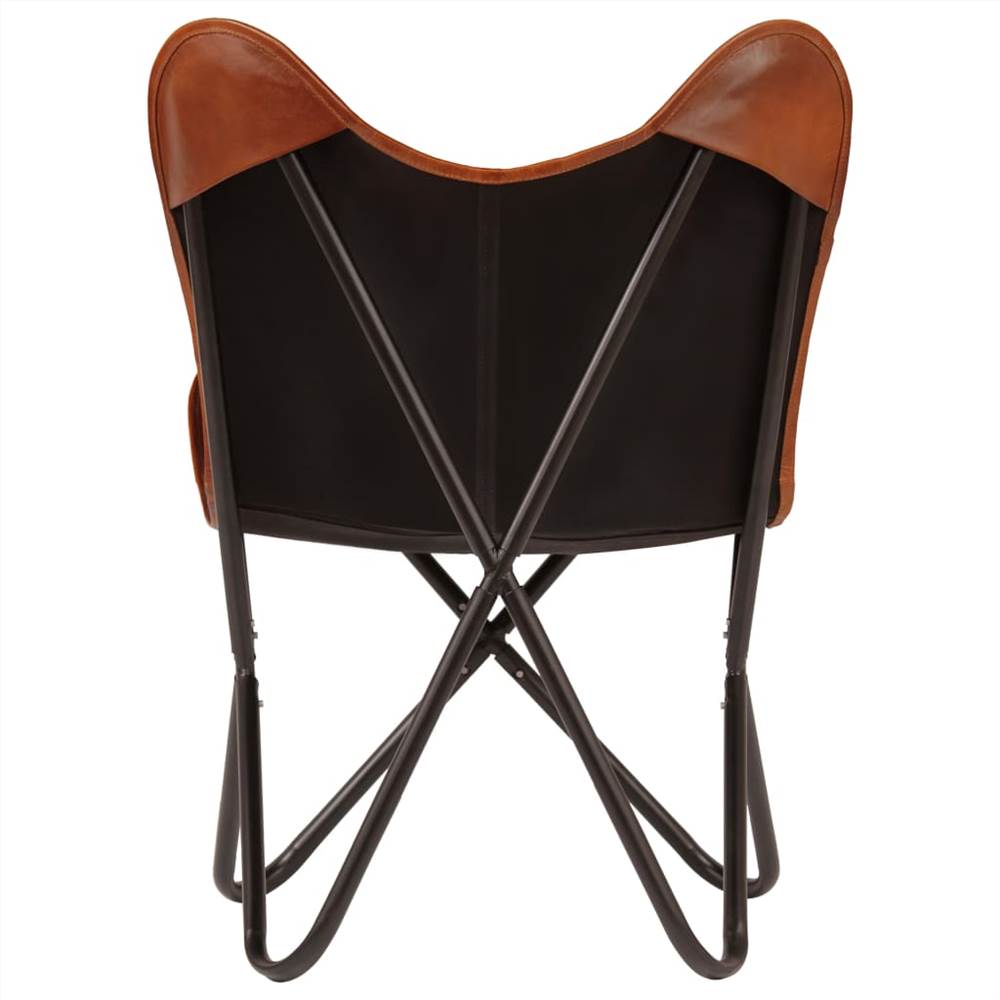 Butterfly Chairs 6 pcs Brown Kids Size Real Leather