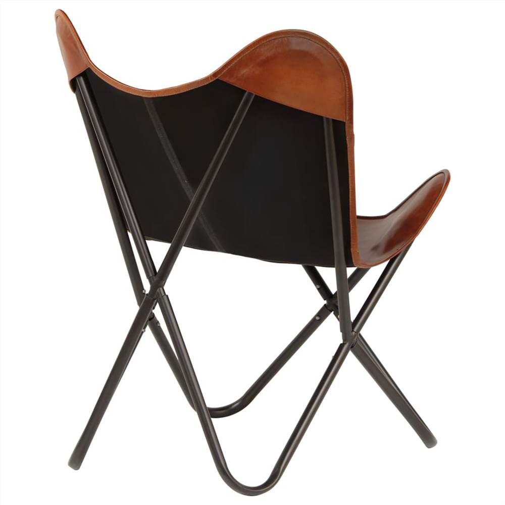 Butterfly Chairs 6 pcs Brown Kids Size Real Leather