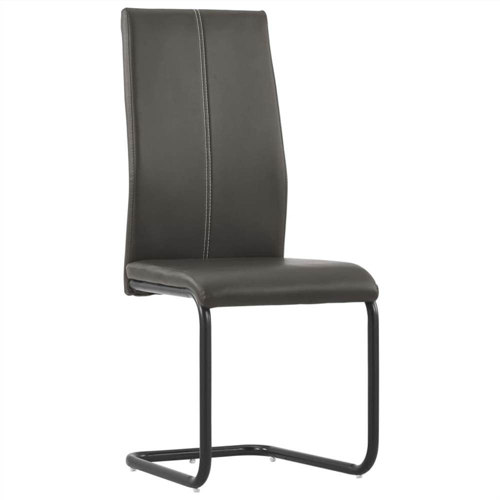 Cantilever Dining Chairs 6 pcs Brown Faux Leather