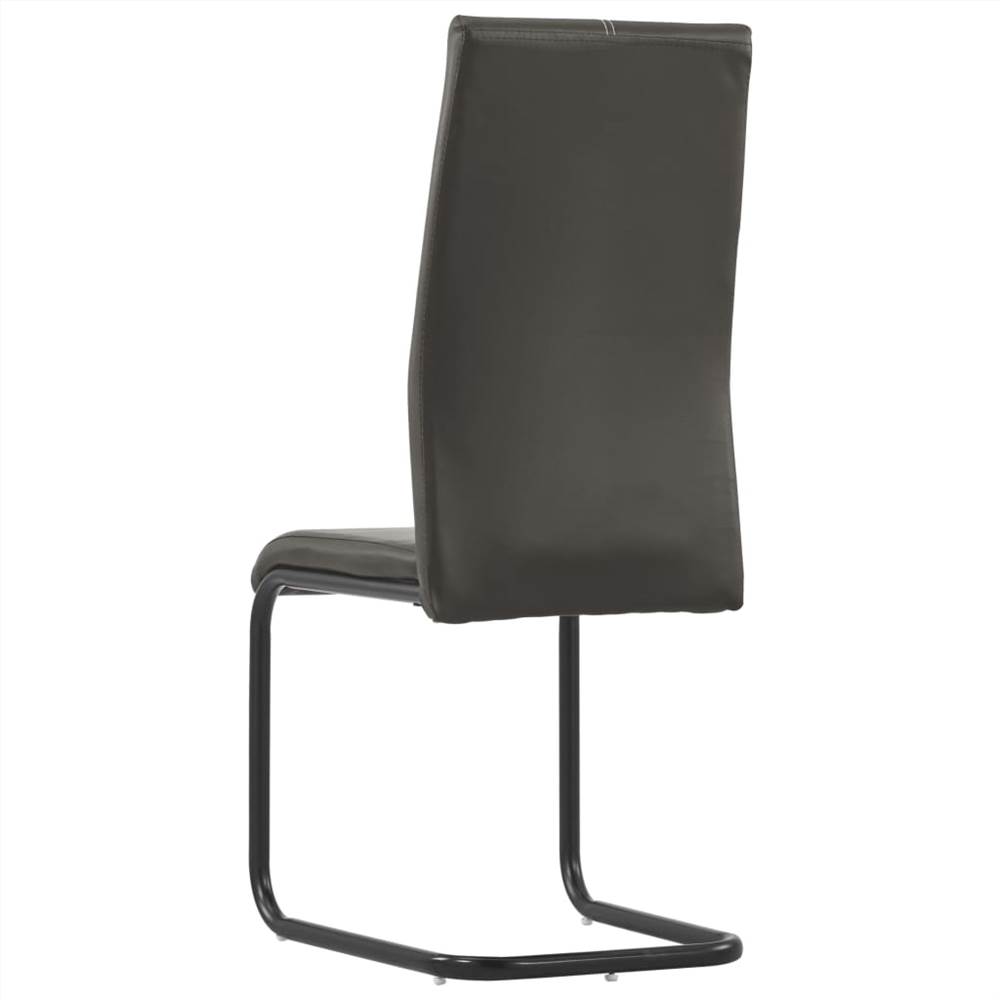 Cantilever Dining Chairs 6 pcs Brown Faux Leather