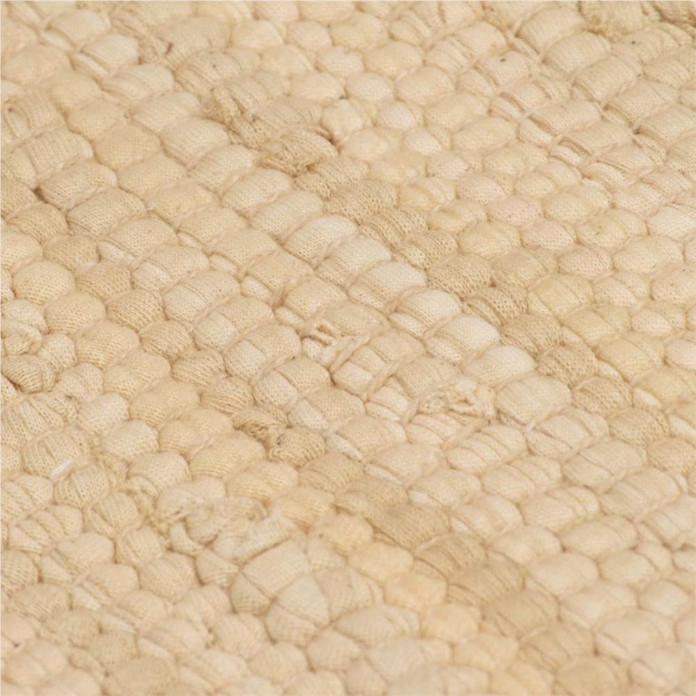Hand-woven Chindi Rug Cotton 200x290 cm Cream