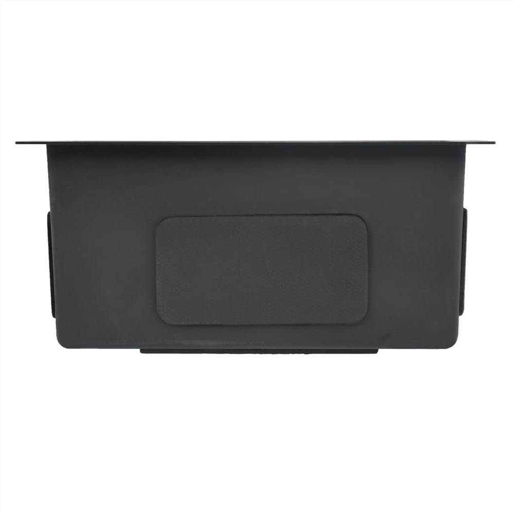 Handmade Kitchen Sink with Strainer Black Stainless Steel