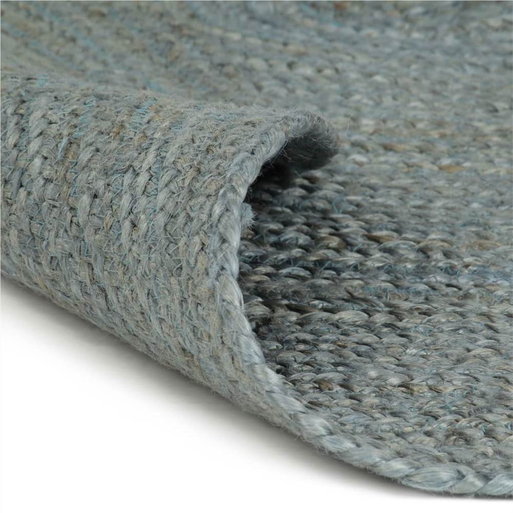 Handmade Rug Jute Round 120 cm Olive Green