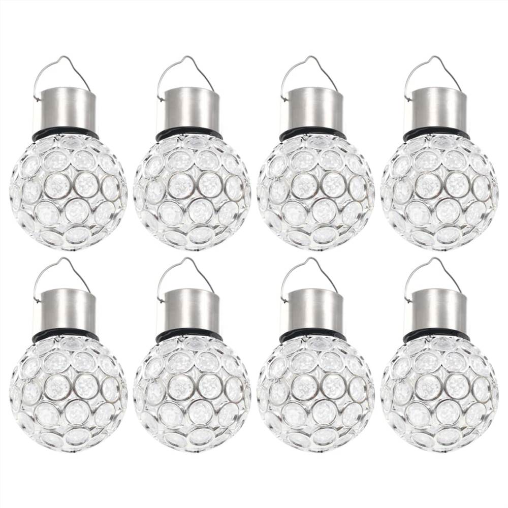 Hanging Solar Lamps 8 pcs LED Lights RGB