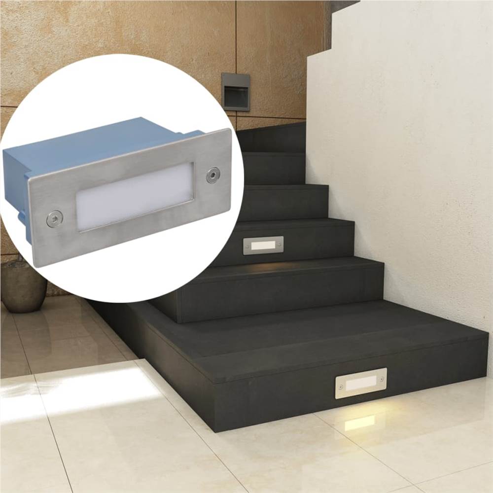 LED Recessed Stair Lights 6 pcs 44x111x56 mm